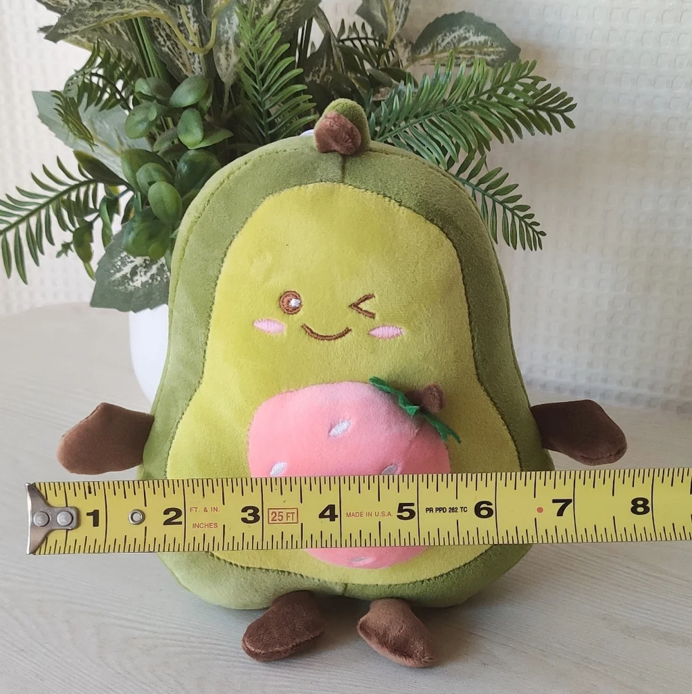 Avocado Plush w/Hanging Rope and Strawberry Belly